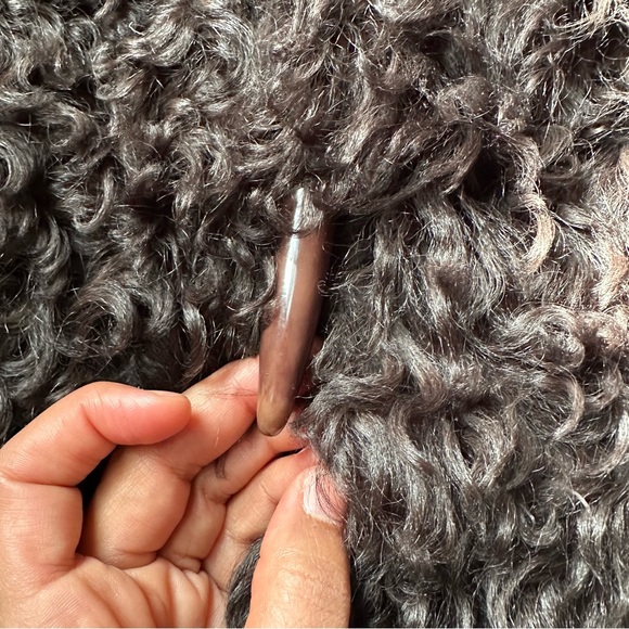 Vintage chocolate brown fur shearling curly lamb leather penny lane coat jacket - Picture 12 of 16